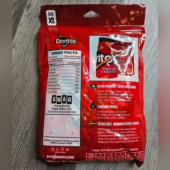 SWAG Snack Aisle Boxers Men's XL NEW Doritos Nacho Cheese Red - Picture 4 of 4